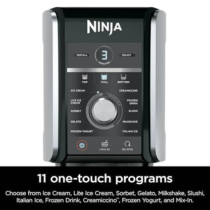 Ninja CREAMi Deluxe Ice Cream & Frozen Treat Maker, Includes (4) Family-Sized 24 oz. Tubs, for Ice Cream, Sorbet, Milkshakes, Frozen Yogurt, & More, 11-in-1, XL Capacity, Silver