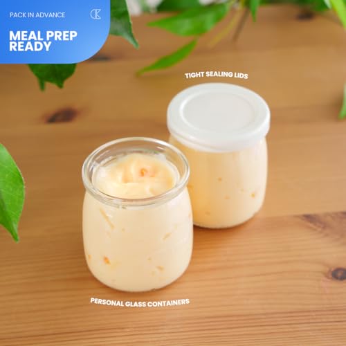 Collier Kitchen Automatic Yogurt Maker | 12 Glass Jars 180ml, Digital Timer & Temp Control | Stainless Steel Greek Yogurt Machine with Auto Shut-Off for Homemade Healthy Probiotic Snacks