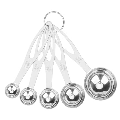 5pcs Measuring Spoon Set, Heavy Duty Stainless Steel Measuring Spoons for Cooking Baking, Tablespoon Teaspoon for Dry or Liquid Ingredients, Fits in Spice Jar, 1/4 1/2 1 tsp, 1/2 1 tbsp