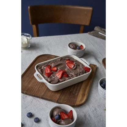Staub Ceramic 2-pc Rectangular Baking Dish Set - Rustic Ivory