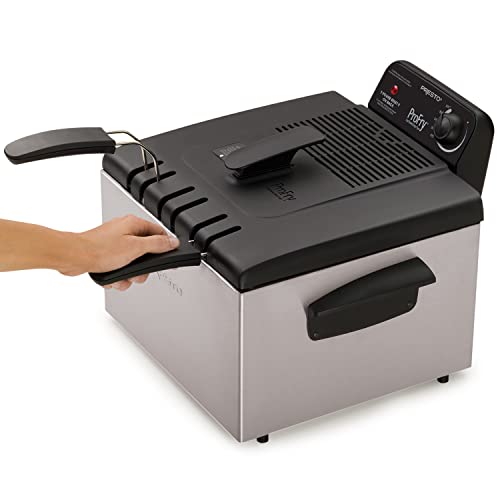 Presto 05466 Stainless Steel Dual Basket Pro Fry Immersion Element Deep Fryer