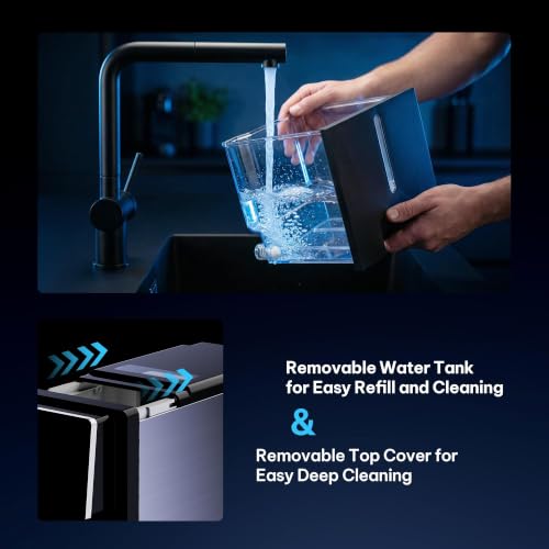 Marsail Nugget Ice Maker Countertop, Self Dispensing Ice Machine with Auto Drop System, Self Cleaning Portable Ice Maker, 40 lbs/Day Soft Chewable Nugget Ice for Home Kitchen Party