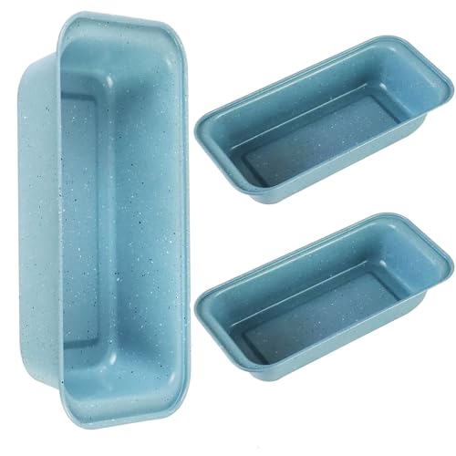 Proigtz 3-Piece 9x4 Inch Nonstick Loaf Pan Set, Carbon Steel Bread Baking Pans for Sourdough & Banana Bread, 450°F Oven Safe, Easy Release & Quick Cleanup