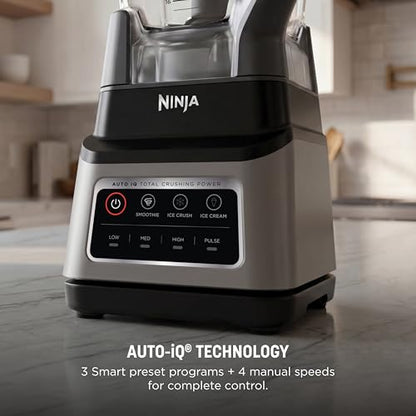 Ninja Professional Plus Blender with Auto-iQ | Smoothie and Ice Cream Maker, Frozen Drink Mixer, Margarita Machine | 3 Auto-iQ Presets, 1400W, 72-oz. Total Crushing Pitcher | Dark Grey | BN701