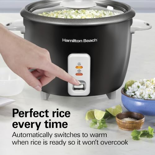 Hamilton Beach Rice Cooker & Food Steamer, 16 Cups Cooked, 8 Cups Uncooked