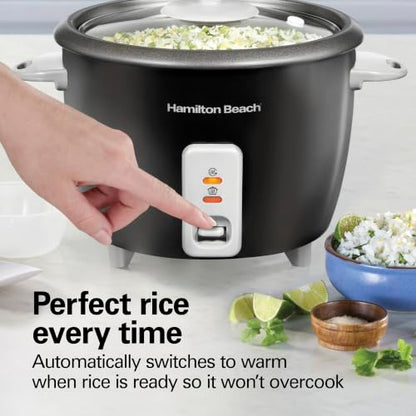 Hamilton Beach Rice Cooker & Food Steamer, 16 Cups Cooked, 8 Cups Uncooked