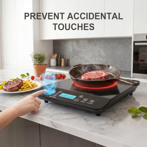 Portable Induction Cooktop 1800W Electric Countertop Stove for Kitchen, RV