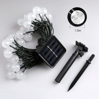 Toodour Solar String Lights Outdoor Waterproof, 56ft 100 LED Globe String Light with 8 Mode, Crystall Ball Lights Solar Patio Lights for Garden, Lawn, Patio, Gazebo, Yard, Outdoor Decor - Warm White
