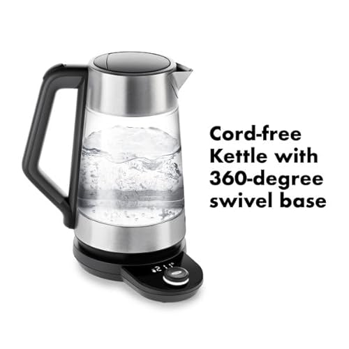 OXO Brew Adjustable Temperature Kettle, Electric Kettle, Glass and Stainless Steel, Holds Temperature for 30 Minutes