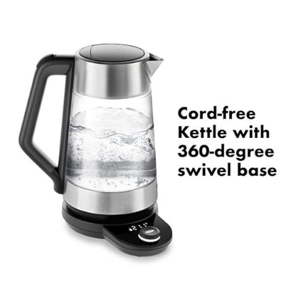 OXO Brew Adjustable Temperature Kettle, Electric Kettle, Glass and Stainless Steel, Holds Temperature for 30 Minutes