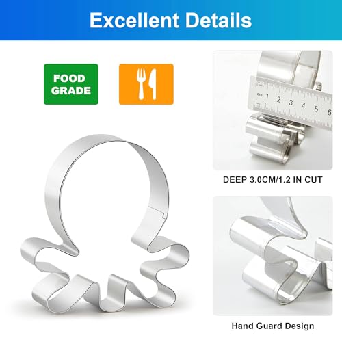 ESDOPA Ocean Creature Cookie Cutters Set, 13PCS Metal Marine Species Shapes Baking Mold, Under the Sea Animals Cookie Cutter for Kids Birthday Party DIY Cake Decoration