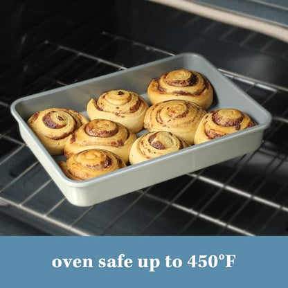 Sur La Table Kitchen Essentials Bake Sale 9 X 13 Inch PFOA, PFAS, PTFE Free Nonstick Roaster/Cake/Baking Pan - Linen White