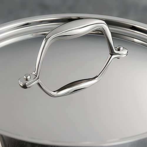 Tramontina Signature Tri-Ply Clad Stainless Steel 3-Quart Braiser Pan with Lid, Induction-Ready, Dishwasher-Safe, NSF-Certified, Made in Brazil