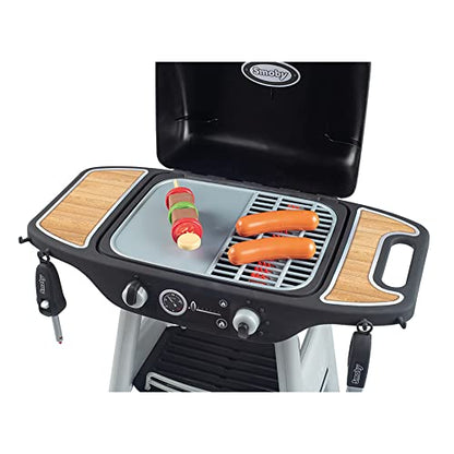 Smoby: BBQ Plancha Grill - Black, 18-Piece Accessory Playset - Realistic Cooking, Turn The Button & See Flames Appear, 19.69x14.57x28.43, Kids Age 3+