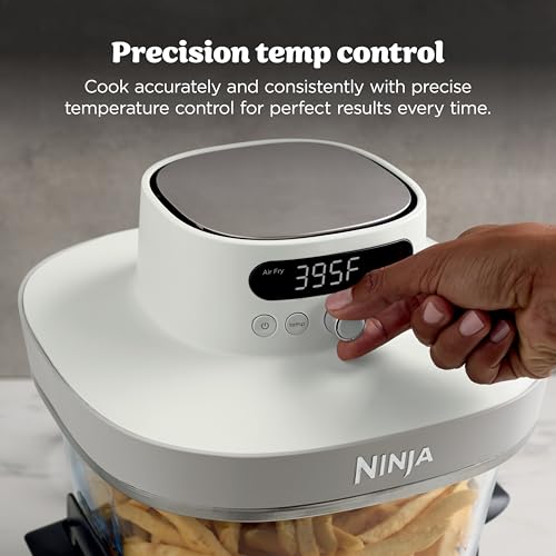 Ninja Crispi Pro 6-in-1 Glass Air Fryer | With Nontoxic, 6qt & 2.5qt Containers & Lids | Microwave, Freezer, Dishwasher Safe | 450°F Max Temp | 1800 Watt | Bone | AS101LG