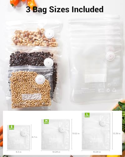 Compact Vacuum Sealer for Food, Cordless Handheld Vacuum Sealer Machine with 30 Reusable Bags, 1800mAh Rechargeable Portable Food Saver for Sous Vide, Meal Prep, Meat & Vegetables