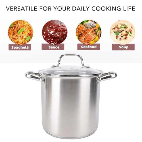 Luqeeg Premium Stainless Steel 20 Quart Stock Pot with Steam Basket, Inner Pot, Anti-Stick Finish, Thickened Composite Bottom, Dual Anti-Scald Handles
