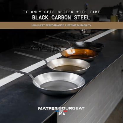 Matfer Bourgeat Black Carbon Steel Frying Pan, 14 3/8"