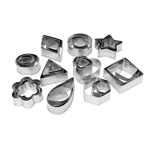 30Pcs Mini Cookie Cutter Set，Stainless Steel Multi Shapes Kit Cutters for Baking, Holiday Cookies, Small Stainless Steel Fruit Veggie Tiny Polymer Clay Cutters for Kids