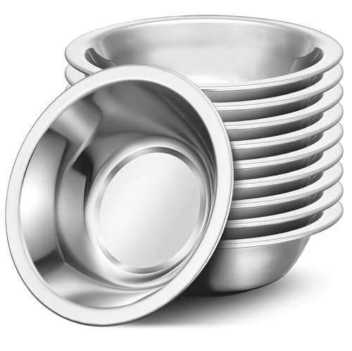 Offiper 304(18/8) Stainless Steel Mixing Bowls for Kitchen, 10 Pack 6.3" 13.67 fl.oz Metal Mixing Bowls Set Stackable for Baking Serving Cooking Food Prep Storage Dishwasher Safe Heavy Duty