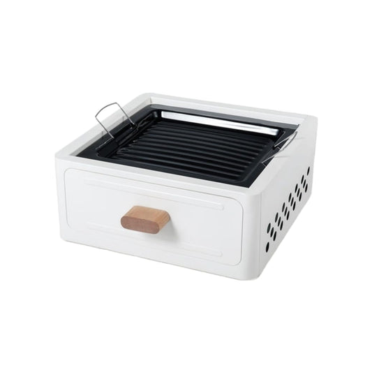 Portable Charcoal BBQ Grill Stove – Smokeless Outdoor Cooking for Camping & Tailgating, Yakitori Grill, Skewers, Easy Drawer Style, Pan and Grill Included