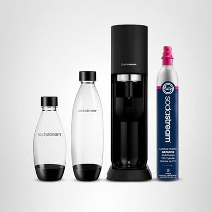 SodaStream MIX™, Sparkling Drink maker & Soda Maker Kit, Carbonates Any Drink, With Dishwasher Safe Carbonating Bottles and 1 CO2 Cylinder/Carbonator, Makes Up To 60L* Drinks, Black