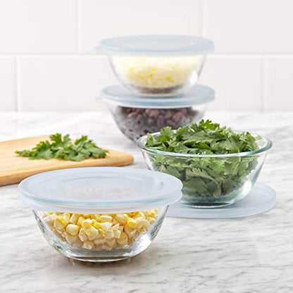 OXO 11205500 Good Grips 8-Piece Glass Prep Bowl Set, One Size, Clear