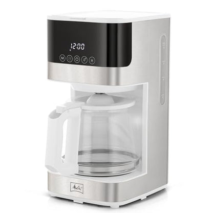 Melitta Aroma Tocco Glass 10-Cup Drip Coffee Maker, White