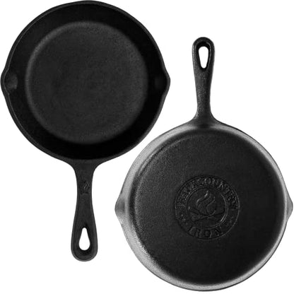 Backcountry Iron 8 Inch Round Medium Pre-Seasoned Cast Iron Skillet
