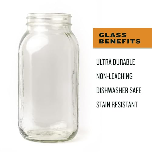 County Line Kitchen 64 oz Glass Cold Brew Coffee Maker with Leak-Proof Lid, Wide Mouth Mason Jar - Iced Coffee and Tea Pitcher - Gray