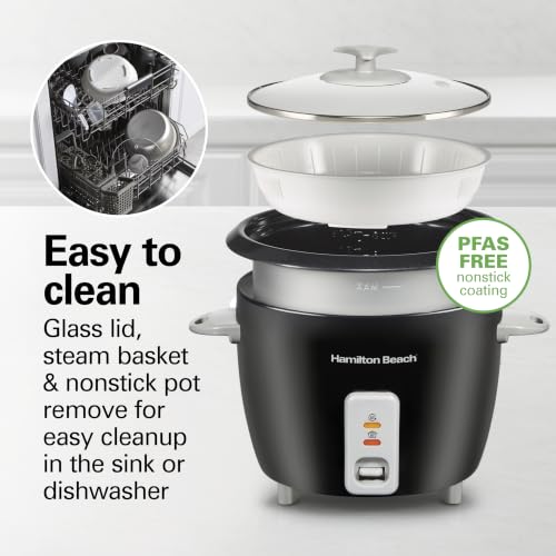 Hamilton Beach Rice Cooker & Food Steamer, 16 Cups Cooked, 8 Cups Uncooked