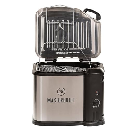 Masterbuilt® 3-in-1 10 Liter XL Electric Turkey Fryer plus Boiler and Steamer Combination with Drain Basket and Breakaway Safety Cord in Stainless Steel