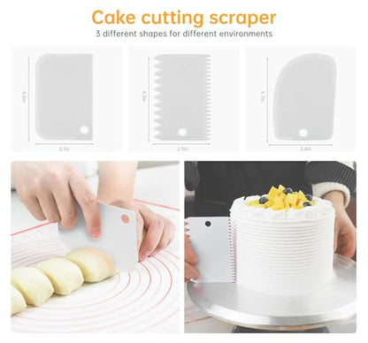 12 Inch Cake Turntable Decorating Stand with Aluminum,Cake Turntable Decorating Kit,Rotating Cake Stand Cake Spinner Stand Leveler Set Pastries Decorations Cake Turner Table Tools