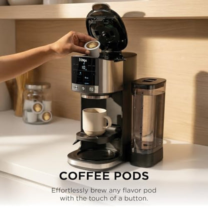 Ninja DualBrew Coffee Maker | Brew Coffee Grounds & Pods | Brew Classic, Rich, Over Ice, & Cold Brew | Brew Single-Serve Cup to Full 12-Cup Carafe | Stainless Steel | GP161
