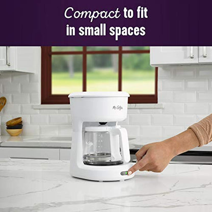 Mr. Coffee 2134286 ® 5-Cup Mini Brew Switch Coffee Maker, White
