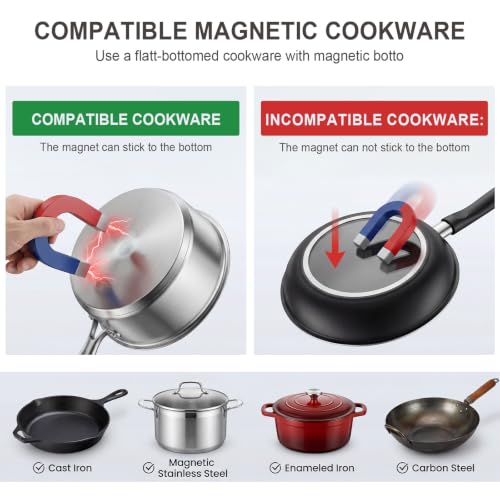Portable Induction Cooktop 1800W Electric Countertop Stove for Kitchen, RV