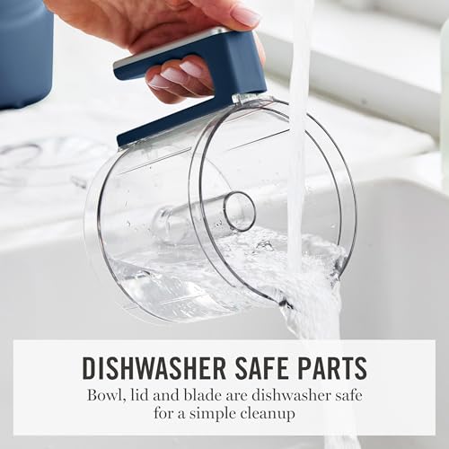 Martha Stewart 3 Cup Electric Vegetable Chopper, Mini Food Processor, Navy