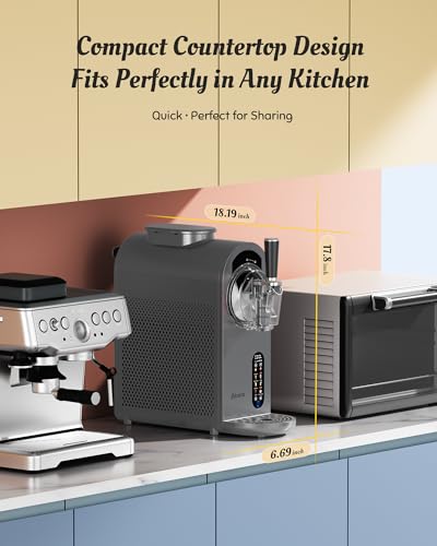 Alcarin 2 in 1 Slushie Machine & Soft Serve Ice Cream Maker, No Ice Needed, 8 Pre Sets, Frozen Drink, Protein Ice Cream, Milkshake, Frappe, Spiked, Sorbet and More