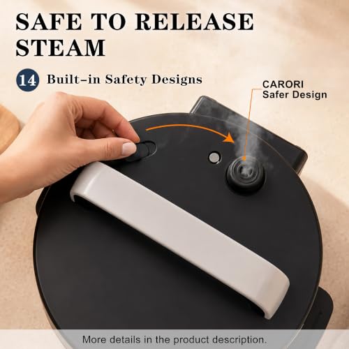 CARORI 8QT Electric Pressure Cooker, 24 Programs, Touch and Dial Control