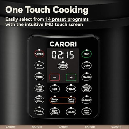 12-in-1 Electric Pressure Cooker 8 Quart, 1200W olla de presion Multi-Cooker with Stainless Steel Pot, Slow Rice Cooker, Saute, Steamer, Yogurt & Food Warmer, Delay Timer, Black