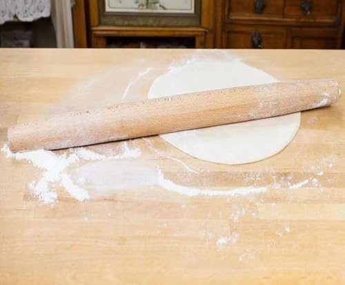 French Rolling Pin,16 Inches Wooden Rolling Pin for Baking,Fondant,Dough Roller for Cookie,Pizza Pie Crust, Pastry, Dough, Essential Kitchen Utensil