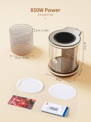 Reemix10-Tray Stainless Steel Food Dehydrator with Large Capacity