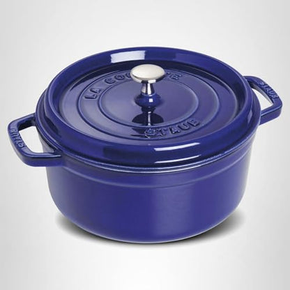 Staub Cast Iron 4-qt Round Cocotte - Dark Blue