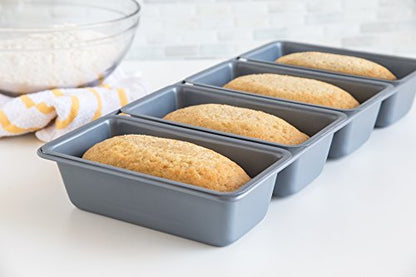 Fox Run Loaf Pan, Linked Non-Stick Mini Bread Pans, Set of 4