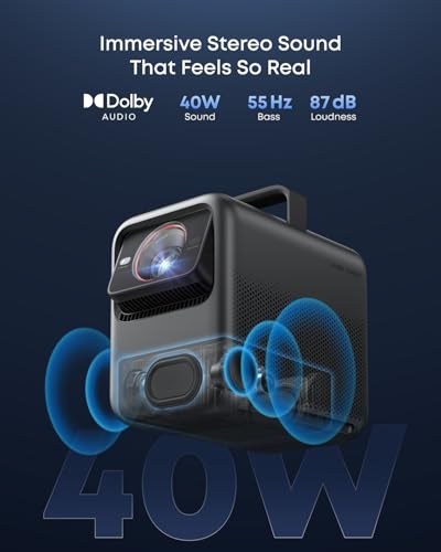 Nebula X1 4K Projector by Anker, Triple Laser Portable Home Theater, Dolby Vision, ISF & TUV Certified, 3500 ANSI Lumens, 56000:1 Contrast, Auto-Align Gimbal, GTV, Indoor & Outdoor, Backyard, Camping