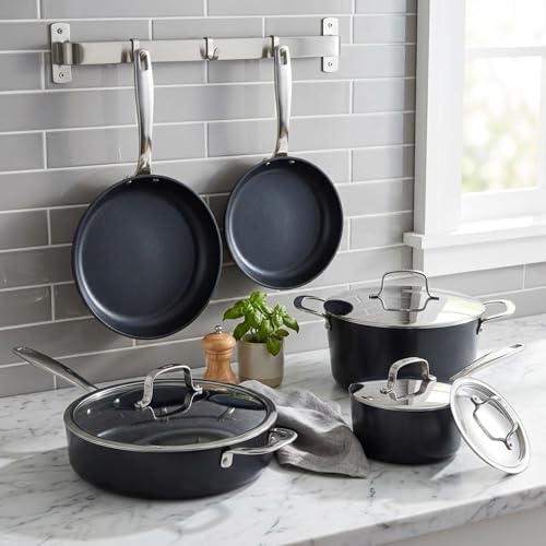 Alva Maestro 9-Piece Ceramic Nonstick Cookware Set – Free of PFAS, PTFE, & PFOA, Non-Toxic Pots & Pans + Lids – Induction & Oven Safe (400°F), Easy Clean Ceramic Coated Aluminum Kitchen Cookware Set