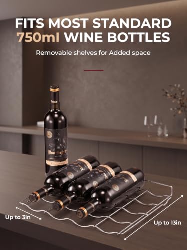 FOHERE 8 Bottles Wine Cooler Refrigerator, Small Wine Fridge Freestanding