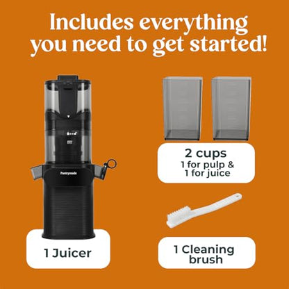 Pantrymade Cold Press Juicer | 5.5” Feed Chute, Whole Fruits, High Yield