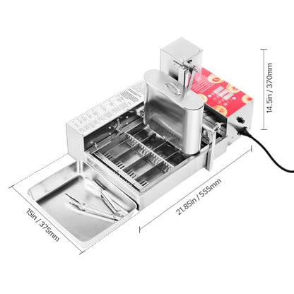 Happybuy Commercial Automatic Donuts Machine: 4-Row, High-Powered Doughnut Maker! Produces 240 PCS/HOUR. Equipped with Intelligent Control and Made of Stainless Steel