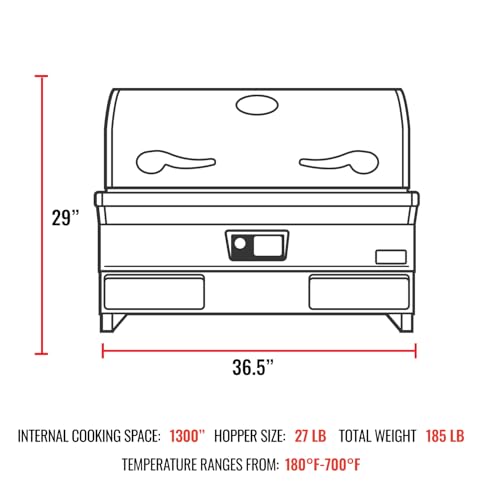 recteq E-Series Built-In 1300 Pellet Smoker Grill, Wi-Fi-Enabled Outdoor Grills & Smokers, Electric Pellet Grill with 1300 Sq In Cook Space
